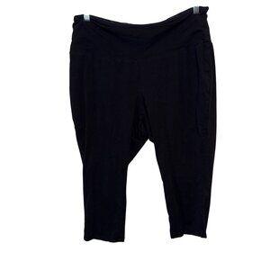 Catherines Black Active Capri Pants Womens Plus Size 2X  22-24 Petite